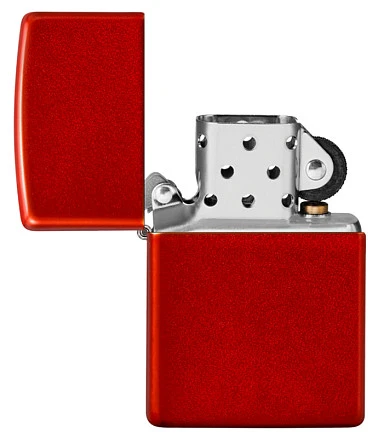 Зажигалка ZIPPO Classic с покрытием Metallic Red, латунь/сталь, красная, матовая, 38x13x57 мм