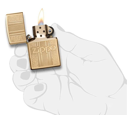 Зажигалка ZIPPO Classic с покрытием High Polish Brass, латунь/сталь, золотистая, 38x13x57 мм
