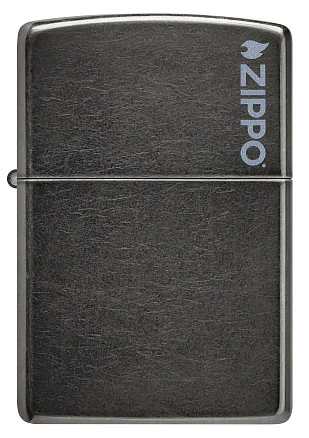 Зажигалка ZIPPO Logo с покрытием Gray Dusk, латунь/сталь, серая, матовая, 38x13x57 мм