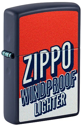 Зажигалка ZIPPO Color Block Design с покрытием Navy Matte, латунь/сталь, синяя, 38x13x57 мм