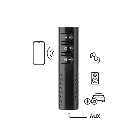 Bluetooth ресивер, BT 5.0, 90 мАч, черный, Deppa