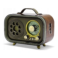 Ретро радио в стиле радиолы, диапазон частот  AM FM SW, USB, Bluetooth, Heritage Memories, со светодиодной подсветкой, цвет светло-коричневый