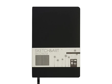 Скетчбук Sketch & Art в мягком переплете 140х210 мм, 100 л. черной бумаги 100 гр., черный