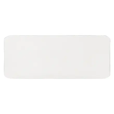 Шеврон Rectangle Cowhide размер 50*20 мм, белый, со скругленными углами