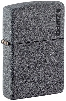 Зажигалка ZIPPO Logo с покрытием Iron Stone™, латунь/сталь, серая, матовая, 38x13x57 мм