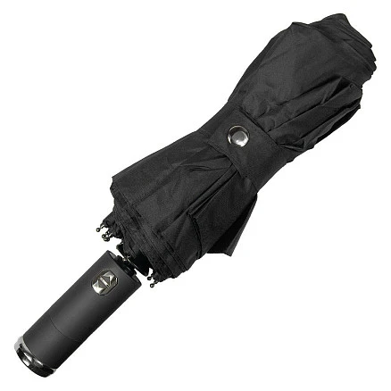 Зонт складной автоматический, Forest Lotus Flashlight, диаметр 100 см, радиус 23 дюйма, 9 панелей, в подарочной коробке,  черный
