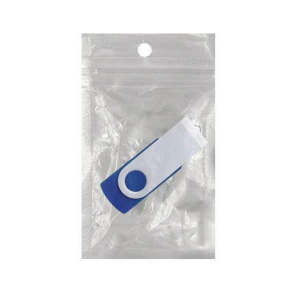 Флеш накопитель USB 2.0 Twister Color Mix 16GB, пластик Софт Тач/металл, синий/белый