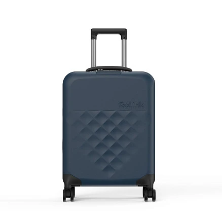 Чемодан складной Rollink Vega 360 55x40x20 см, 4 колеса, серо-синий
