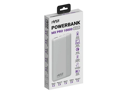 Портативный внешний аккумулятор MX PRO 10000 White