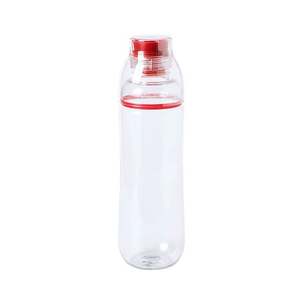 Бутылка для воды FIT, 700 мл; 24,5х7,4см, прозрачный с красным, пластик rPET
