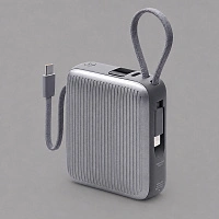 Внешний АКБ NRG Turbo Cable 10000 mAh, 22,5Вт, графит, Deppa