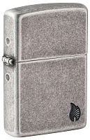 Зажигалка ZIPPO Armor® Flame c покрытием Antique Silver, латунь/сталь, серебристая, 38x13x57 мм