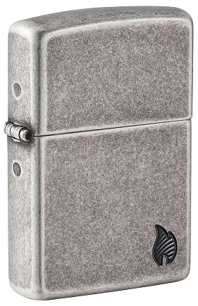 Зажигалка ZIPPO Armor® Flame c покрытием Antique Silver, латунь/сталь, серебристая, 38x13x57 мм