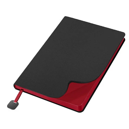 Ежедневник Flexy Velours de Soie Color А5, чернo-красный, недатированный, в гибкой обложке