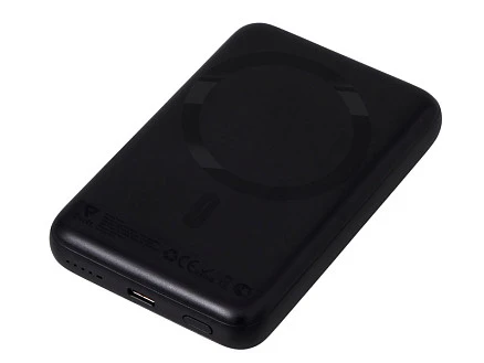 Магнитный внешний беспроводной аккумулятор Polarix, QC/PD, 10000 мАч, черный