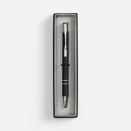 Ручка шариковая Keskus Soft Touch в футляре, черная