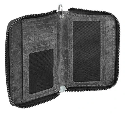 Портмоне WENGER Arizona, на молнии, черный, воловья кожа, 11,5×2,5×16,5 см