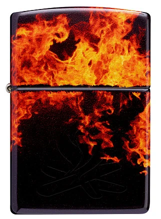 Зажигалка ZIPPO Fusion Inferno Design с покрытием 540 Tumbled Brass, латунь/сталь, разно