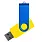 Флеш накопитель USB 2.0 Twister Сolor Mix 16GB, пластик Софт Тач/металл, желтый/синий_ЖЕЛТЫЙ 9