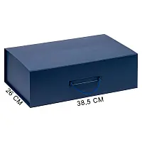 Подарочная коробка, размер 38,5*26*10,5 см, Solution Prestige Big Case Soft с магнитным клапаном и ручкой , с EVA ложементом 36,8*25,1*4 см под индивидуальную вырубку, темно-синяя