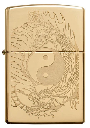 Зажигалка ZIPPO Classic с покрытием High Polish Brass, латунь/сталь, золотистая, 38x13x57 мм