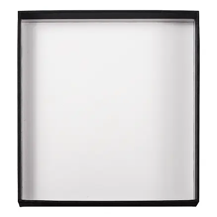 Коробка подарочная, размер 16*14*2 см, Solution Superior Linen, черная, бежевый ложемент с прямоугольной вырубкой