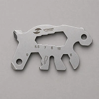 Мини-мультитул карманный Stinger, 55 x 35 мм, 5 функций, медведь, нержавеющая сталь, серебристый, в блистере