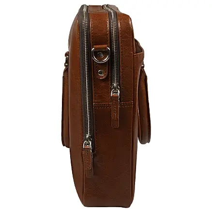 Портфель для ноутбука Vancouver Buffalino Leather из натуральной кожи, коричневый
