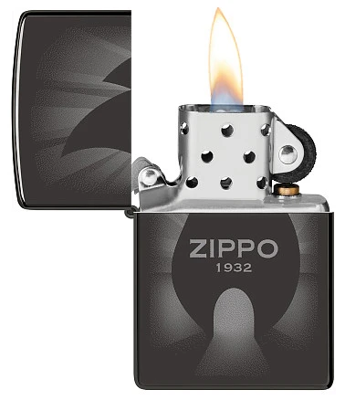 Зажигалка ZIPPO Radiant с покрытием High Polish Black, латунь/сталь, черная, глянцевая, 38x13x57 мм