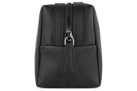 Косметичка BUGATTI Bella, чёрная, воловья кожа/полиэстер, 19х8,5х11 см