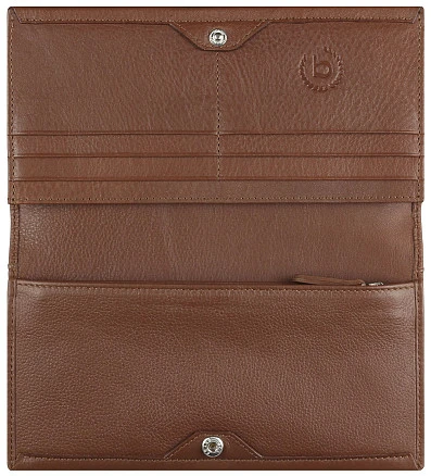 Кошелёк женский BUGATTI Lady Top, коньячный, натуральная воловья кожа, 19,5х2х10 см