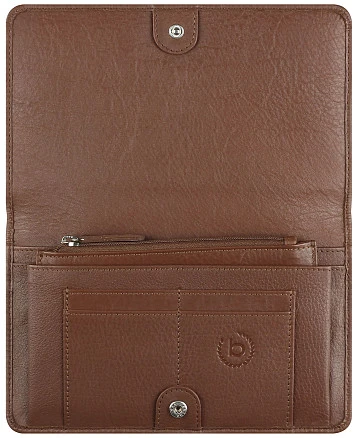 Кошелёк женский BUGATTI Lady Top, коньячный, натуральная воловья кожа, 19,5х2х11,2 см