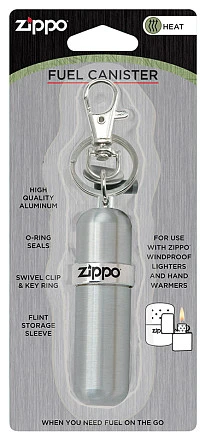 Баллончик для топлива ZIPPO, алюминий, серебристый