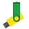 Флеш накопитель USB 2.0 Twister Сolor Mix 16GB, пластик Софт Тач/металл, желтый/зеленый_ЖЕЛТЫЙ 12