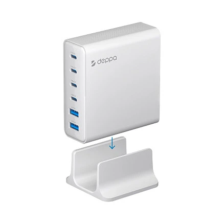 Зарядная станция 4xUSB Type-C, 2xUSB, PD, QC, 160Вт, белый, Deppa