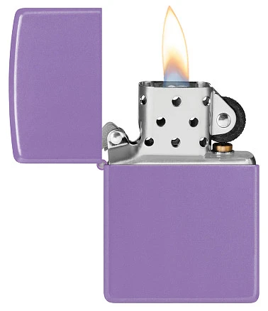Зажигалка ZIPPO классическая с лавандовым матовым покрытием | Smoky Lavender Matte, латунь/сталь, лавандовая, матовая, 38x13x57 мм