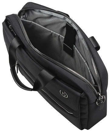 Портфель мужской BUGATTI Nero 15'', чёрный, нейлон 1680D/кожа, 42х10х30 см