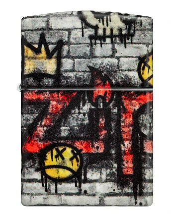 Зажигалка ZIPPO Graffiti King с покрытием 540 Matte, латунь/сталь, разно
