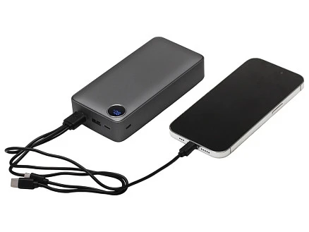 Внешний аккумулятор Mild Pro c быстрой зарядкой QC/PD, 20 000 mAh, серый (Р)