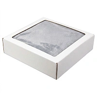 Плед мягкий флисовый Super Soft  Comfort, 125*150 см, серый, в подарочной белой крафтовой коробке с окошком