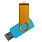 Флеш накопитель USB 2.0 Twister Сolor Mix 16GB, пластик Софт Тач/металл, голубой/золотистый_ГОЛУБОЙ 1