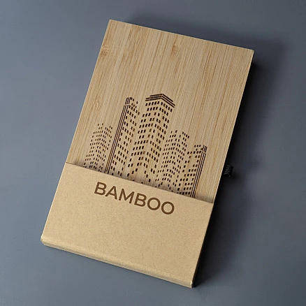 Блокнот BAMBOO, размер 10 х15,  с подставкой для телефона и набором стикеров 