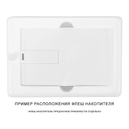 Футляр для флеш накопителя в виде кредитной карты, пластик, белый/прозрачный