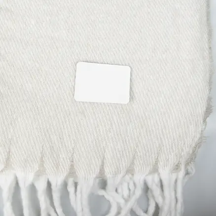 Шеврон Rectangle Cowhide размер 50*20 мм, белый, со скругленными углами