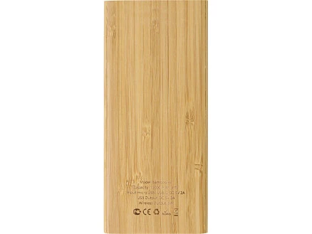 Внешний беспроводной аккумулятор из бамбука Bamboo Air, 10000 mAh