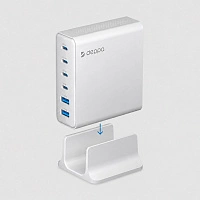 Зарядная станция 4xUSB Type-C, 2xUSB, PD, QC, 160Вт, белый, Deppa