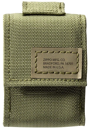 Чехол ZIPPO для широкой зажигалки,нейлон,с нейлоновым фиксатором на ремень, зеленый