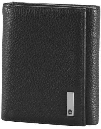 Портмоне VICTORINOX Altius 3.0 Athens, чёрное, натуральная тиснёная кожа наппа, 9x3x10 см