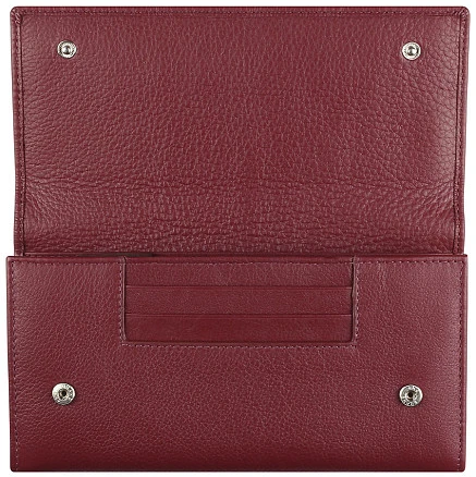 Кошелёк женский BUGATTI Lady Top, красный, натуральная воловья кожа, 20х2,5х10,5 см
