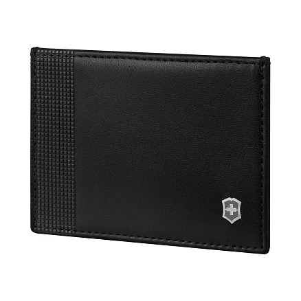 Визитница VICTORINOX Altius Alox с защитой от сканирования RFID, чёрная, натуральная кожа, 8x1x10 см